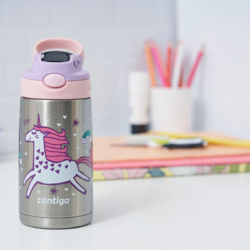 Sticlă termos copii Easy Clean SS Unicorn, 380 ml, cu AUTOSPOUT™ și Thermalock™ Contigo