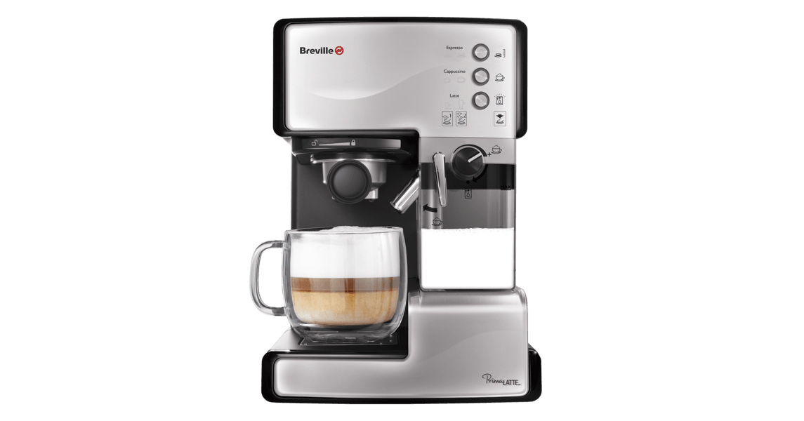 Espressor Manual cu Lapte Prima Latte Silver Breville, spumare presiune 15 bari, funcție autocurățare, rezervor de 300 ml, funcție automată sau selectare manuală, sistem thermoblock din categoria Aparate cafea Espressor Manual cu Lapte Prima Latte Silver Breville, spumare presiune 15 bari, funcție autocurățare, rezervor de 300 ml, funcție automată sau selectare manuală, sistem thermoblock din categoria Aparate cafea