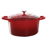 Vas de fontă emailată, 6.6L, rotund înalt, roșu