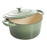 Vas de fontă emailată, 6.6L, rotund înalt, verde fistic