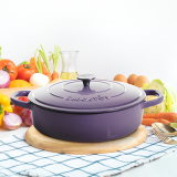 Vas de fontă emailată, 4.7L, rotund plat, lavandă