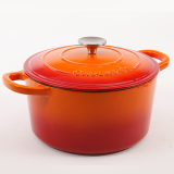Vas de fontă emailată, 4.7L, rotund înalt, portocaliu