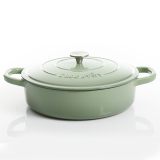 Vas de fontă emailată, 4.7L, rotund plat, verde fistic