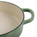 Vas de fontă emailată, 4.7L, rotund plat, verde fistic