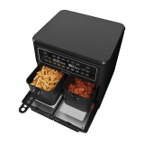 Airfryer, friteuză dublă cu aer cald, Halo Flexi, Digital, 11L