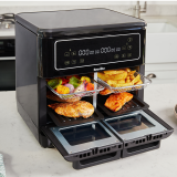 Airfryer, friteuză dublă cu aer cald, Halo Flexi, Digital, 11L