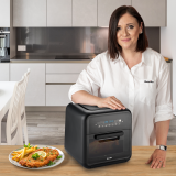 Airfryer, friteuză cu aer cald și rotisor, fără ulei, 10L