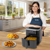 Airfryer, friteuză cu aer cald și funcție de gătire la aburi, Halo Steam Digital, 7L