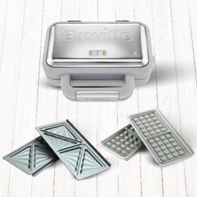  Aparat DuraCeramic 2 in 1, pentru gofre și sandwich-uri Breville
