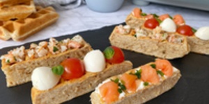 Gofre aperitiv cu aluat dospit la Aparat de Gofre Duraceramic Breville by Flavia Hirișcău