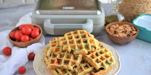 Rețetă gofre cu spanac și feta la aparatul de gofre DuraCeramic Breville by Teo's Kitchen