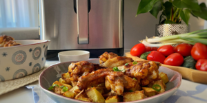 Rețetă aripioare de pui rumenite la airfryer Breville Halo Air XL by Flavia Hirișcău