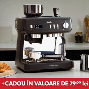 espressor negru barista max+ pe masa