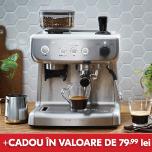 espressor metalic barista max pe masa
