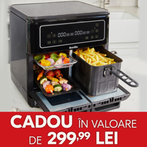 airfryer dublu breville halo flexi cu mancare inauntru
