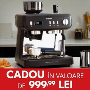 espressor negru barista max+ pe masa