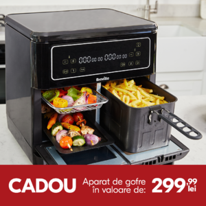 airfryer dublu breville halo flexi cu mancare inauntru