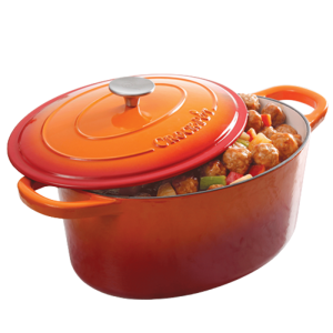 Vas de fontă emailată, 6.6L, oval înalt, portocaliu