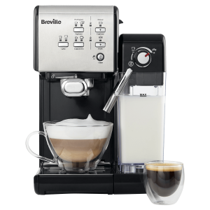 espressor prima latte 2 negru cu cani de cafea