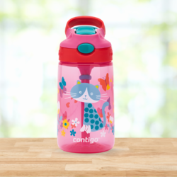 Sticlă de apă pentru copii Gizmo Flip Cherry with Cat, 420 ml, 100% etanșă, cu AUTOSPOUT™ Contigo