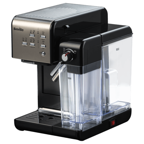 espressor negru breville vazut dintr-o parte