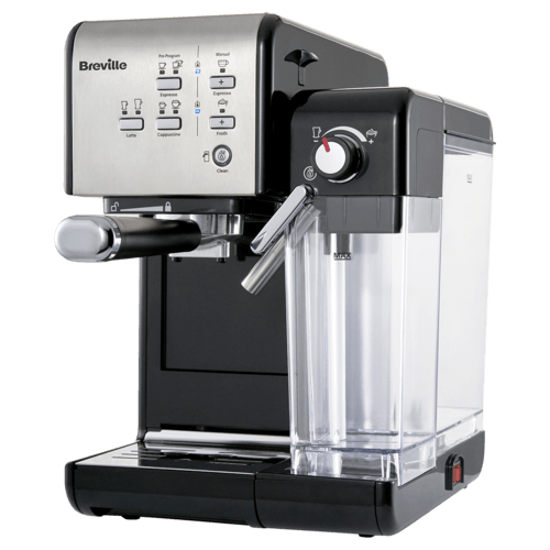 espressor negru breville vazut dintr-o parte