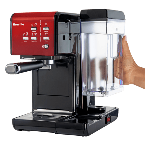 persoana montand rezervor de lapte pe espressor