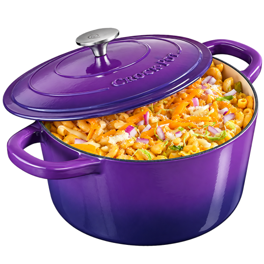 Vas de fontă emailată, 6.6L, rotund înalt, lavandă Crock-Pot