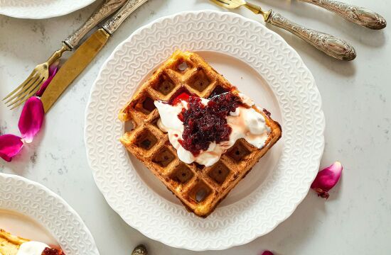 Rețetă waffles cu brânză de vaci sau papanași în formă de waffles la Aparat de Gofre Duraceramic Breville by Prăjiturela