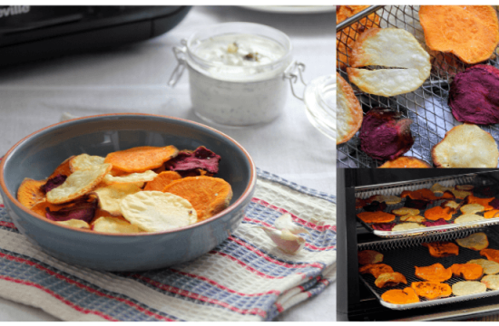 Rețetă chipsuri din legume prăjite cu aer cald la Breville Air Fryer by Laura's Sweets