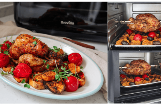Rețetă pui la rotisor cu cartofi dulci, măsline și roșii, la Breville Air fryer friteuză-cuptor cu aer cald by Prăjiturela