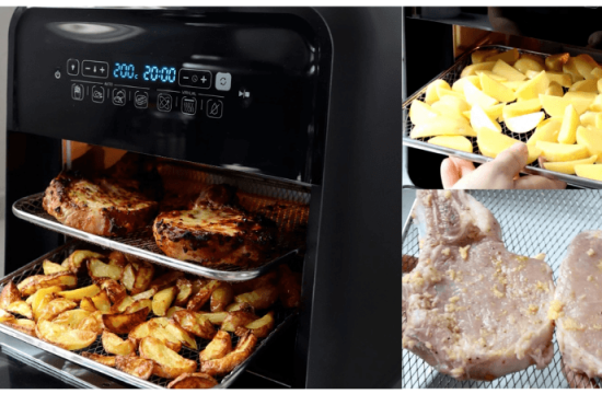 Rețetă cotlete de porc și cartofi la Breville Air Fryer, friteuza-cuptor cu aer cald by Prăjiturela