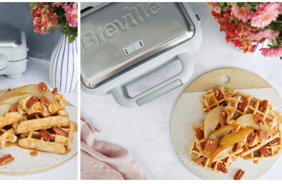 Rețetă waffles cu pere, nuci pecan și sirop de arțar by Tastebazaar.ro