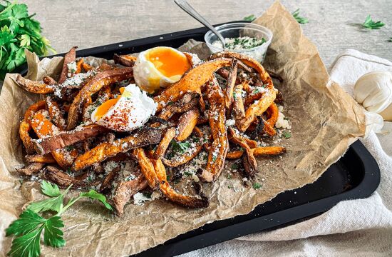 Rețetă cartofi dulci cu parmezan și ou poșat la AirFryer by Daniel Breda