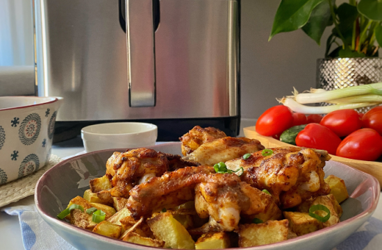 Rețetă aripioare de pui rumenite la airfryer Breville Halo Air XL by Flavia Hirișcău