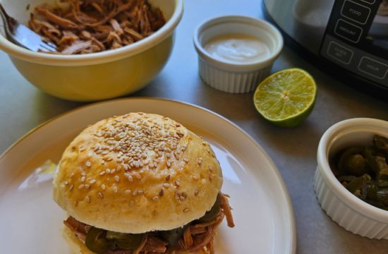 Sandwich mexican cu pulled pork by Alexandra Tudor