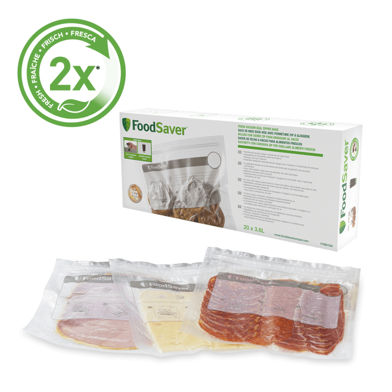 Pachet 20 pungi cu fermoar pentru vidat alimente, 3.8L, 27.5x27.5 cm