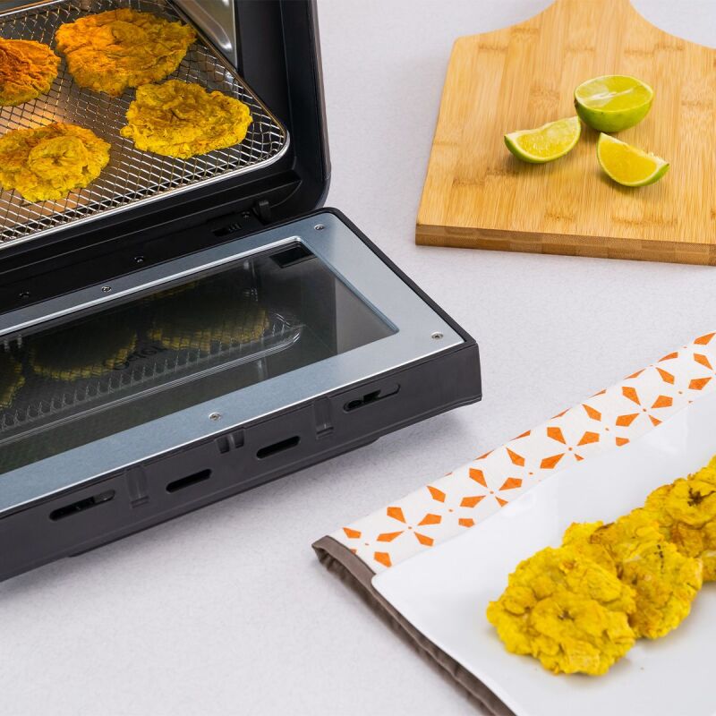 Airfryer, friteuză cu aer cald și rotisor, fără ulei, 10L