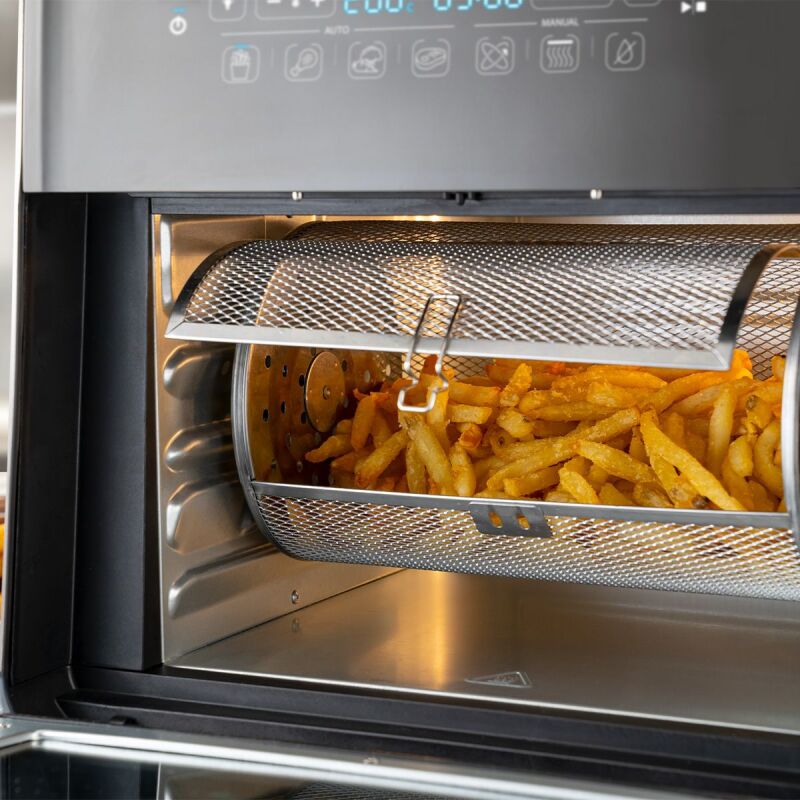 Airfryer, friteuză cu aer cald și rotisor, fără ulei, 10L