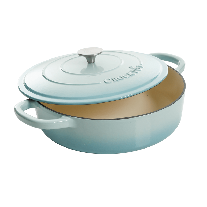 Vas de fontă emailată, 4.7L, rotund plat, bleu