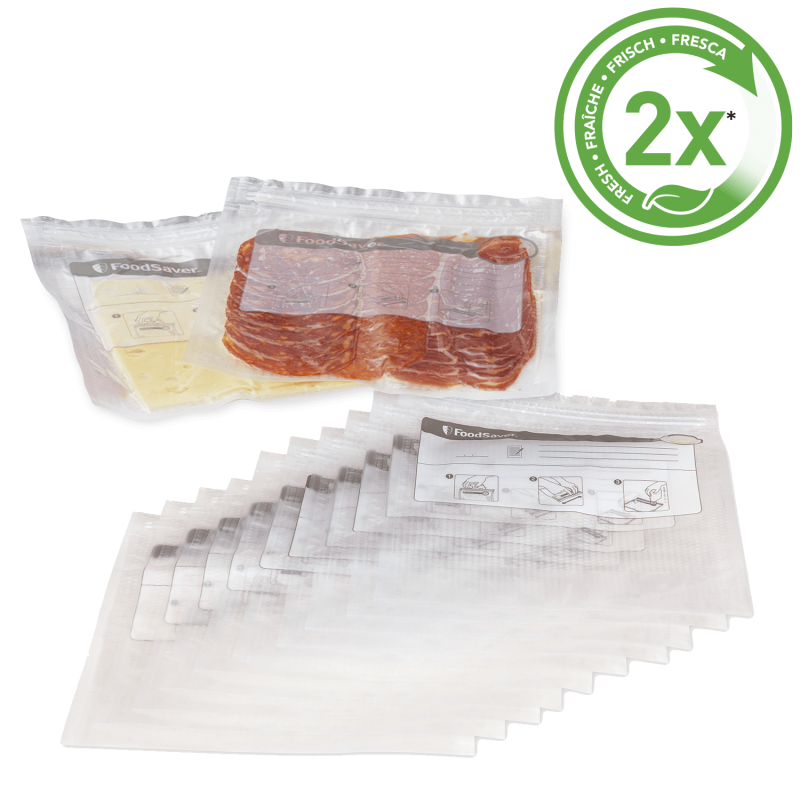 Pachet 20 pungi cu fermoar pentru vidat alimente, 3.8L, 27.5x27.5 cm