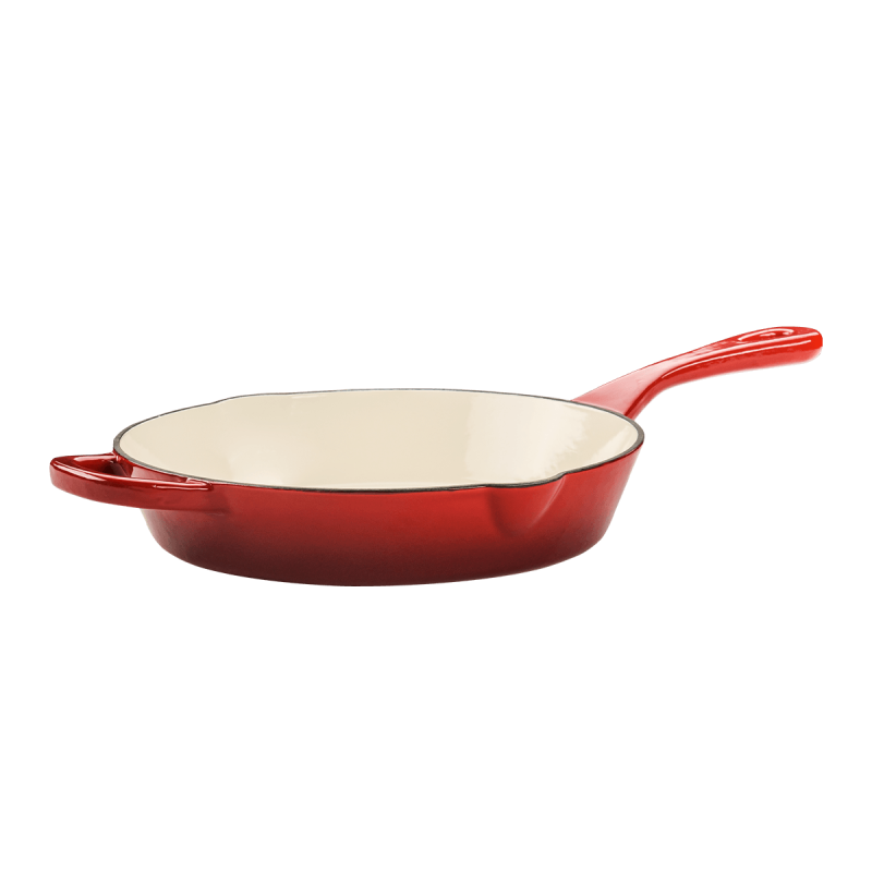Tigaie, fontă emailată, rotundă, 25cm, roșu