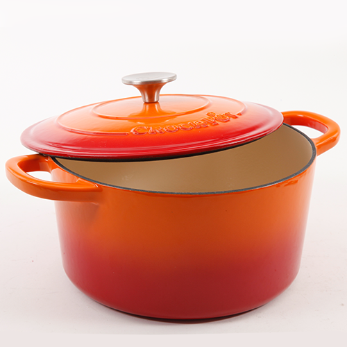Vas de fontă emailată, 4.7L, rotund înalt, portocaliu
