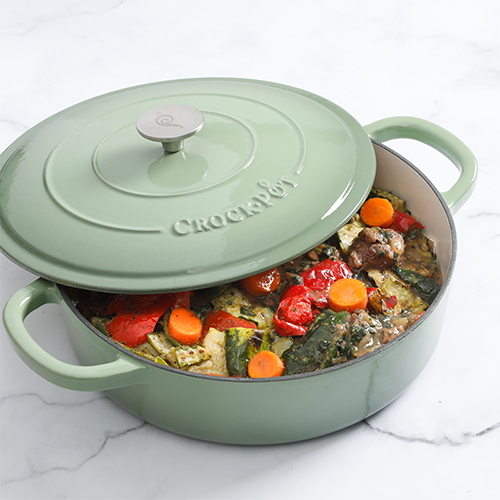 Vas de fontă emailată, 4.7L, rotund plat, verde fistic