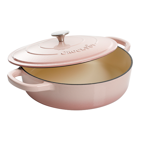 Vas de fontă emailată, 4.7L, rotund plat, roz pudră