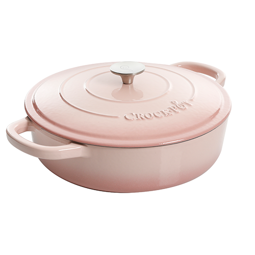 Vas de fontă emailată, 4.7L, rotund plat, roz pudră