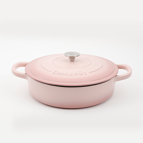 Vas de fontă emailată, 4.7L, rotund plat, roz pudră