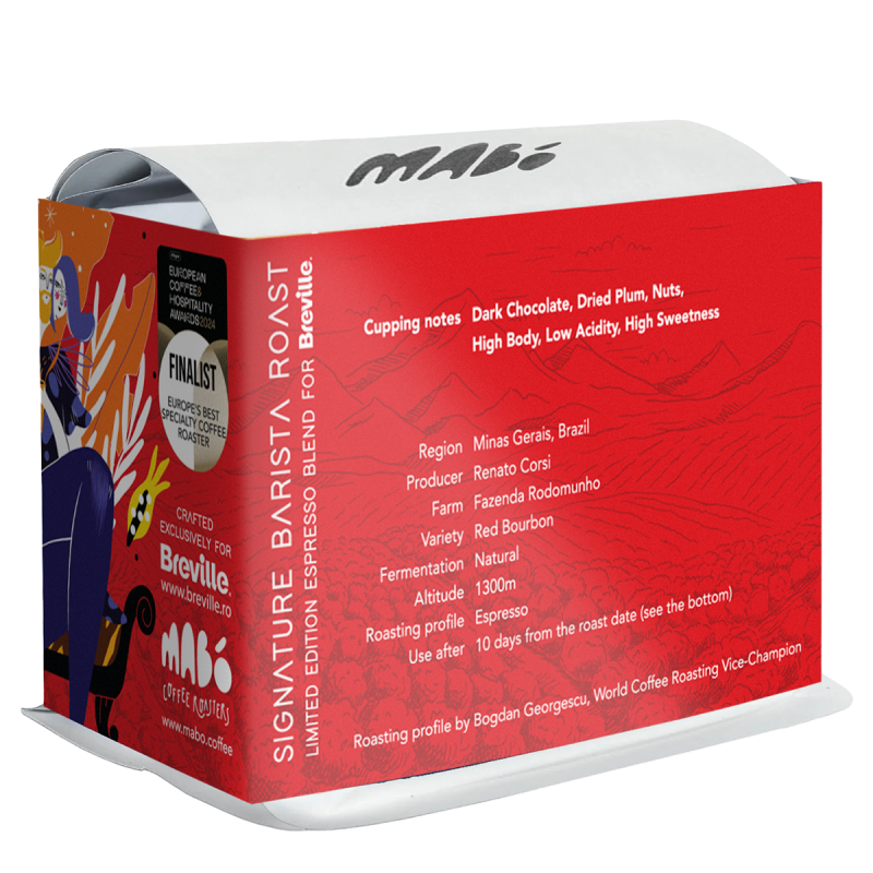 MABO Signature Barista Roast 250g, amestec cafea boabe pentru espresso, ediție limitată