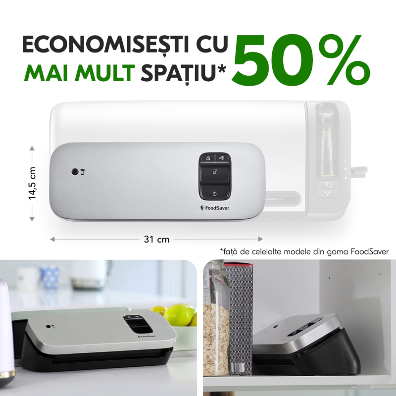 Aparat de vidat alimente VS1190X-01, vidare uscată/umedă
