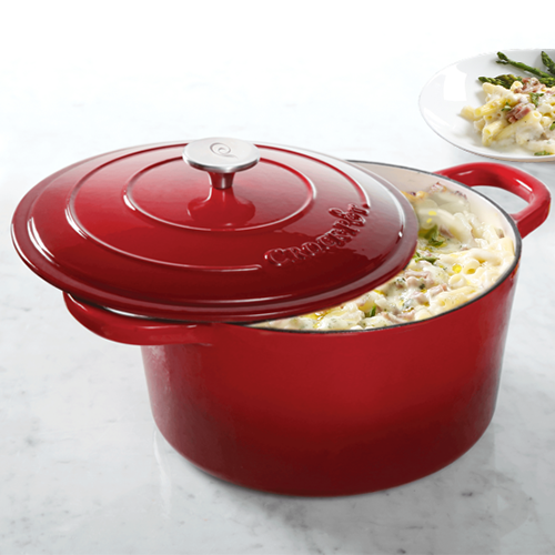Vas de fontă emailată, 4.7L, rotund înalt, roșu